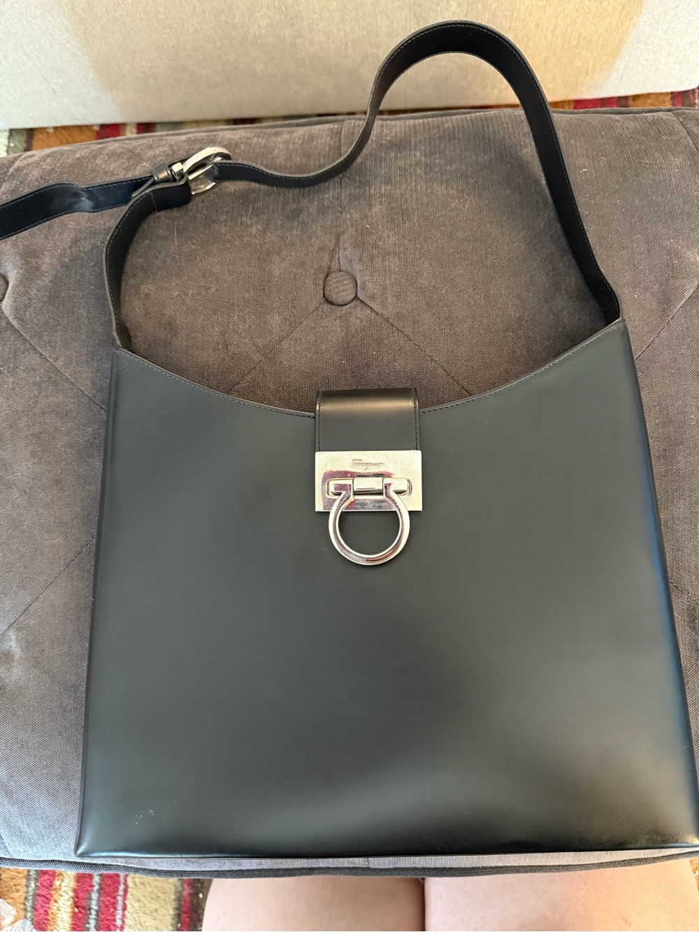 Salvatore Ferragamo Gancini Leather Shoulder Bag